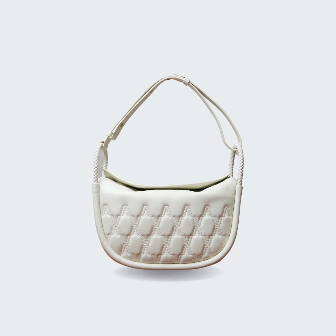 Bella Medium Shoulder Bag in Optic White